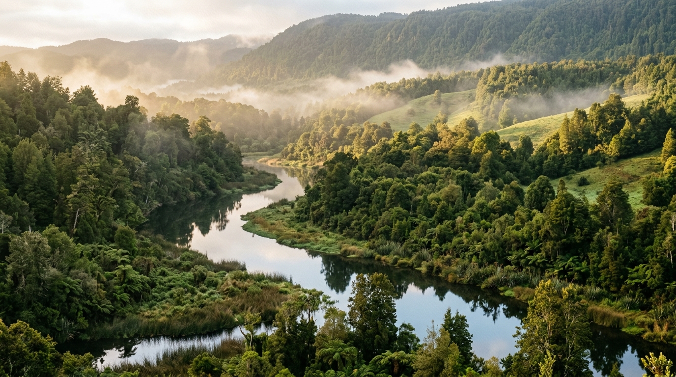 Paisaje natural de la Región de Los Ríos, ríos y selva valdiviana
